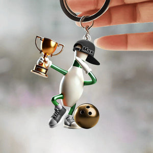 Personalized Bowling Acrylic Keychain For Bowling Lover