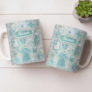 "Dedicated Nurse" Sea Glass β Personalized Mug | Gift For Nurse Lovers