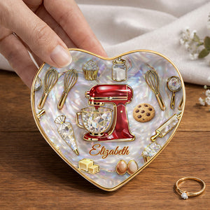 Gift For Bakers & Cookie Lovers β Personalized "Baking With Love" Jewelry Dish
