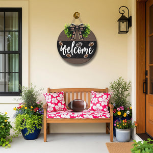 Welcome American Football Wooden Hanging Sign Gift For Football Lover