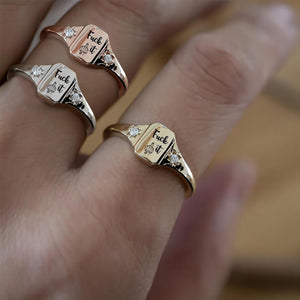 Personalized Birthstone Square Ring