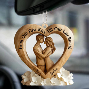 From First Kiss to Everlasting Love Personalized Couple Ornament