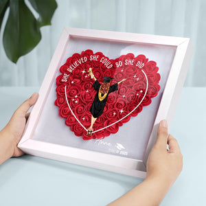 Class Of 2025 Graduation Gift So She Did - Personalized Flower Shadow Box