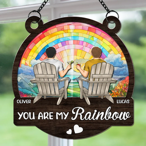 You Are My Rainbow - Personalized Custom Suncatcher Ornament