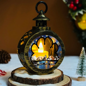 Dog Lay Here With Me - Personalized Custom Christmas Lantern Gift For Pet Lover