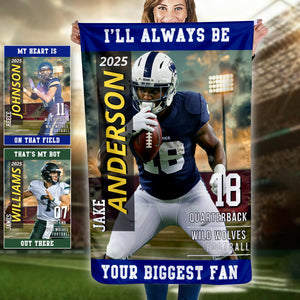 American Football Photo Flag My Heart Is On That Field - Personalized Gift For Football Player