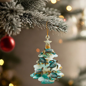 Merry Christmas - Personalized Sea Glass Family Ornament