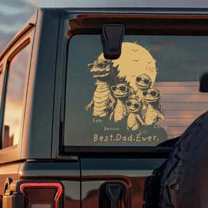 Personalized Best Dad Ever Dadsaurus Car Window Decal Sticker