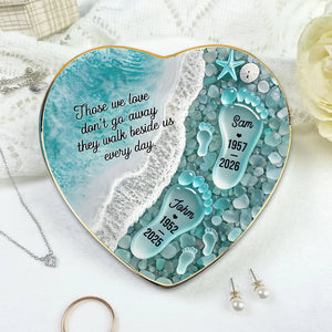 "Where Love Never Ends" β Sea Glass Design Personalized Jewelry Dish | Memorial Ocean Remembrance Gift For Loss of Loved One