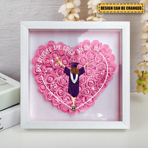 Class Of 2025 Graduation Gift So She Did - Personalized Flower Shadow Box