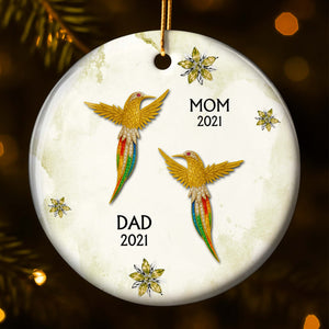 The Love And Memories With Birds And Flowers - Personalized Ceramic Ornament Gift For Family Members