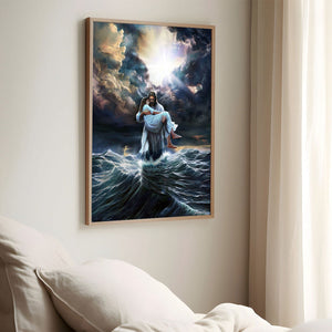 The Savior Who Calms Every Storm -Christian canvas, Christian home decor