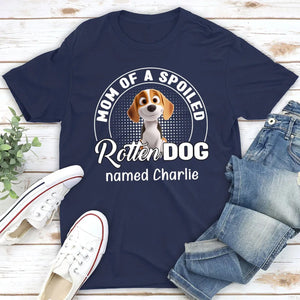 Spoiled Rotten Dog Chibi Cartoon - Personalized Pure Cotton T shirt Gift For Dad Mom