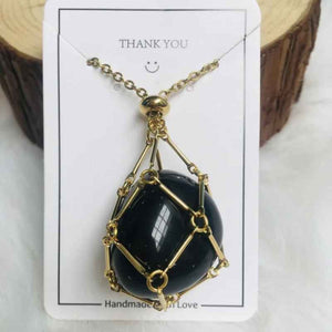 Crystal Gemstone Holder Necklace