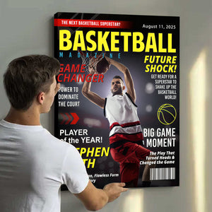 Custom Basketball Magazine Cover, Gift For Basketball Player, Graduation Gift For Basketball Player, Personalized Basketball Gifts