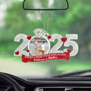 Custom Photo First Christmas As Mr. & Mrs. - Personalized Acrylic Ornament Married, Engaged Gift