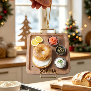 Personalized Bagel & Lox Christmas Ornament β Funny Bagel Lover Gift, Brunch & Foodie Keepsake