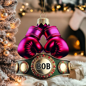 Personalized Name Boxing Champion Ornament, Boxing Lover Christmas Gift