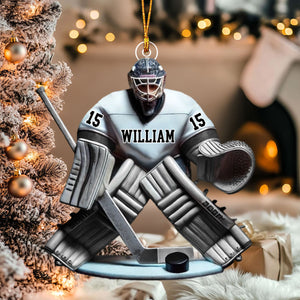 Hockey Goalie Christmas Ornament, Personalized Ornament