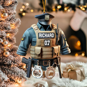 Police Uniform - Personalized Ornament Christmas Gift for Police