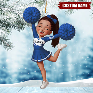 Personalized Cheerleader Girl Acrylic Ornament, Christmas Gift for Daughter, for Granddaughter