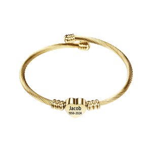 Personalized Heart Name&Date Memorial Bracelet