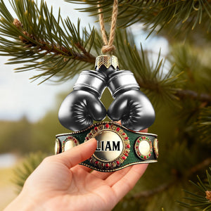 Personalized Name Boxing Champion Ornament, Boxing Lover Christmas Gift