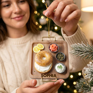 Personalized Bagel & Lox Christmas Ornament β Funny Bagel Lover Gift, Brunch & Foodie Keepsake