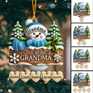 I Love Being Grandma Home Decor Personalized Christmas Ornament