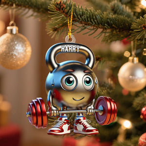 Gym Work Out Christmas Gift - Personalized Name Gym Ornament