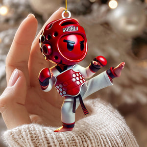 Custom Name Taekwondo Christmas Ornament - Personalized Ornament