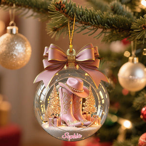 Cowgirl Boots Ornament - Personalized Christmas Gift For Cowgirl