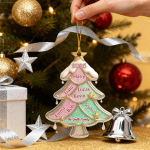 Customized Family Christmas Tree Ornament,Personalized Christmas Gift For Family