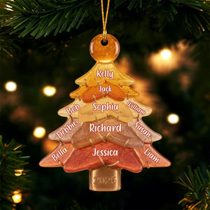 Glass Family Tree Ornament - Personalized Gifts For Family