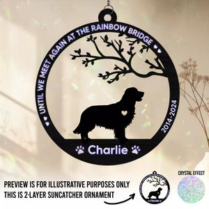 Until We Meet Again At The Rainbow Bridge - Memorial Personalized Window Hanging Suncatcher Gift For Pet Lovers