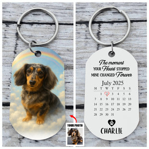 Custom Memorial Pet Portrait A Loyal Heart Never Fades - Rainbow Bridge Personalized Keychain
