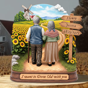 Old Couple Acrylic Plaque-Personalized Anniversary Gift for Old Married Couples