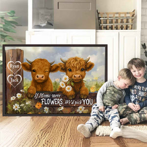 We'd Pick You Highland Cow Custom Canvas