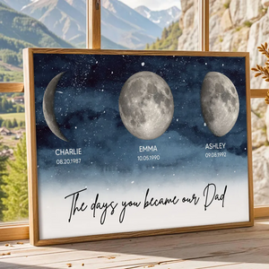 Starry Night Birth Moon Phase The Days You Became Our Dad Personalized Poster