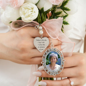Personalized Photo Charm for Bridal Memorial Bouquet Charm Pendant