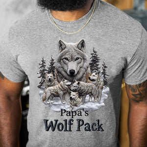 Papa's Wolf Pack - Personalized Father T-shirt