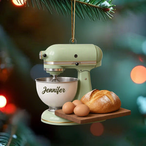 Baking Gift For Home Bakers β Personalized Retro Kitchen Mixer Christmas Ornament
