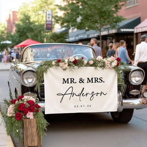 Wedding Table Runner, Personalized Last Name Sign, Custom Wedding Banner, Sweetheart Table Decor, Wedding Reception Gift
