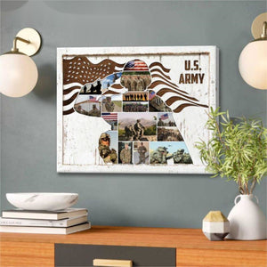 US Army Photo Collage Canvas/Poster Personalized Military Gift, Gift For Soldier