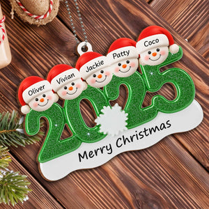 Snowman Family - Custom Wood Ornament, Gift For Family and Friends