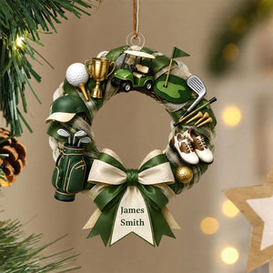 "Golf Lover Dream" ā Personalized Christmas Wreath Ornament | Gift For Golfers