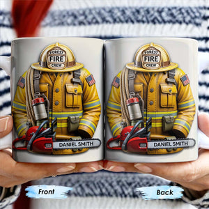 Personalized Firefighter Gear and Helmet Design, Personalized Custom Coffee Mug
