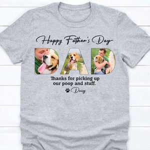 Happy Father's Day Dog Dad Personalized Custom Photo T shirt Gift For Pet Lovers