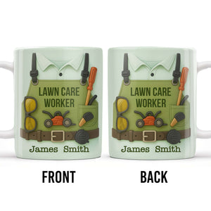 Lawn Mower, Tools, and Sunglasses, Personalized Mug, Gift For Gardeners and Lawn Care