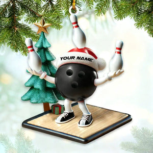 Custom Name Bowling Personalized Acrylic Ornament Bowling Lover Christmas Gift